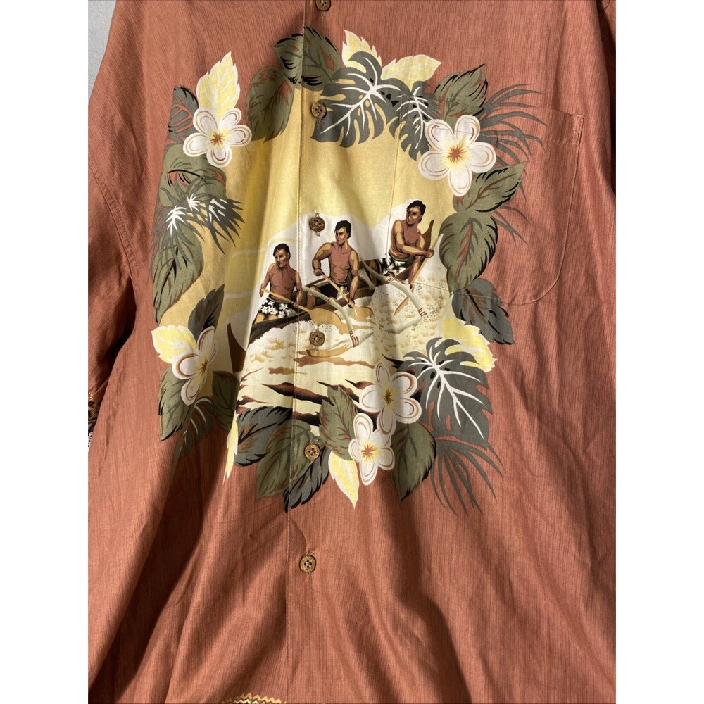 Vintage Bluewater Wear Hawaiian Button Down 2XL Mens Made In USA Polynission - Picture 6 of 13